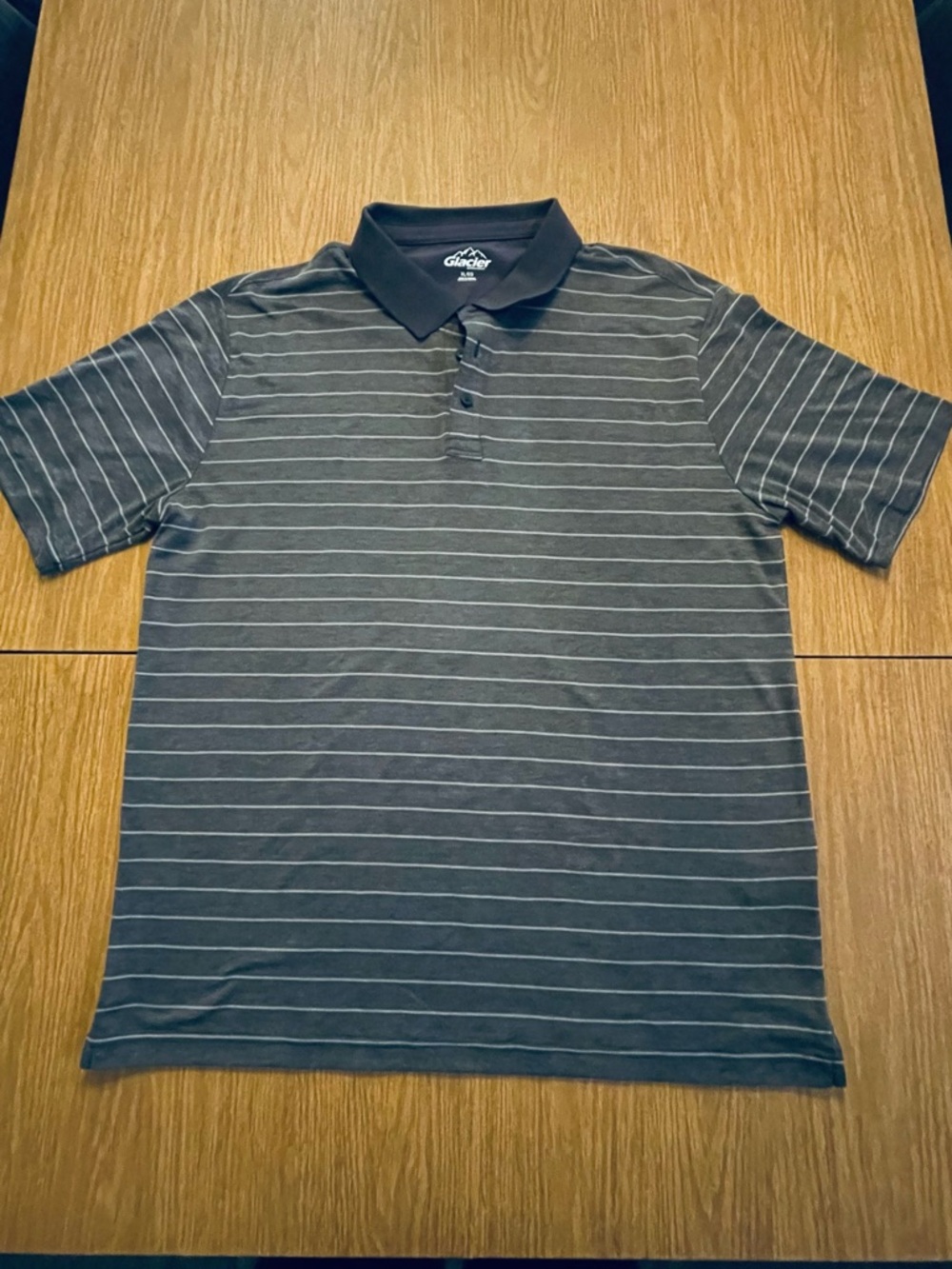 Men's Charcoal Gray Striped Polo